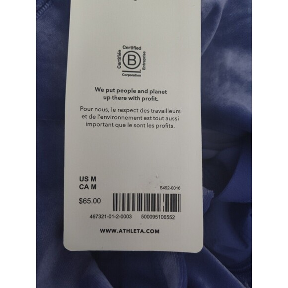 New Athleta Medium Purple Velvet Cut Out Crop Top Stretch Built In Bra Cups D-DD - Picture 7 of 11